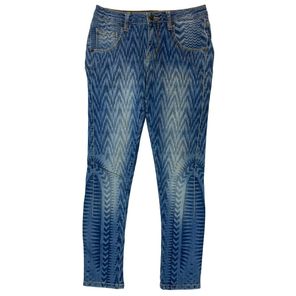 Vintage Sass & Bide Mojo-Kiko Women's Zigzag Patterned Stretch Denim Size 25